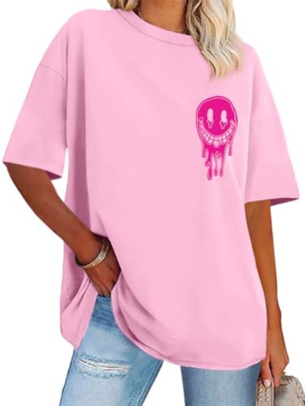 Womens Oversized Tshirt Graphic Tees Crew Neck Summer Short Sleeve Tops